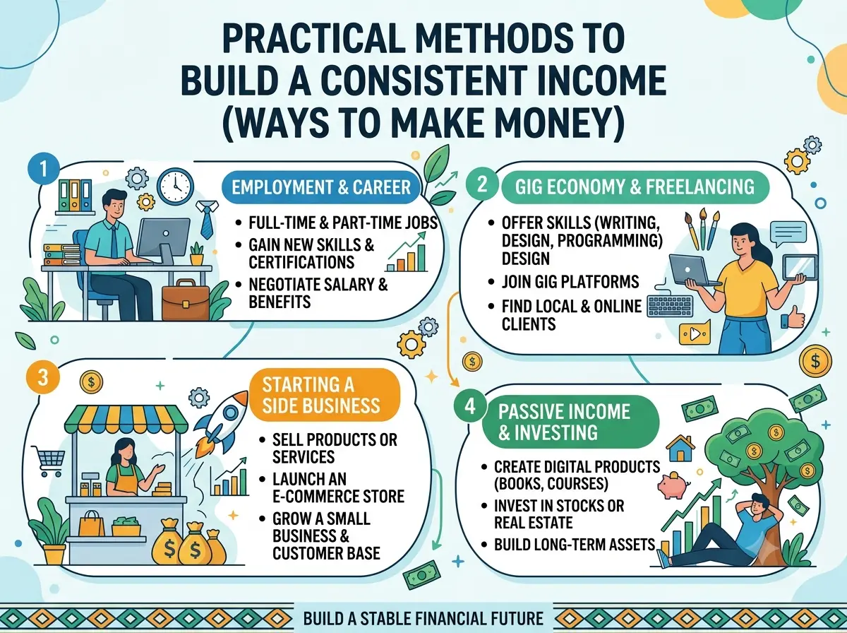 Practical Methods to Build a Consistent Income (Ways to Make Money)